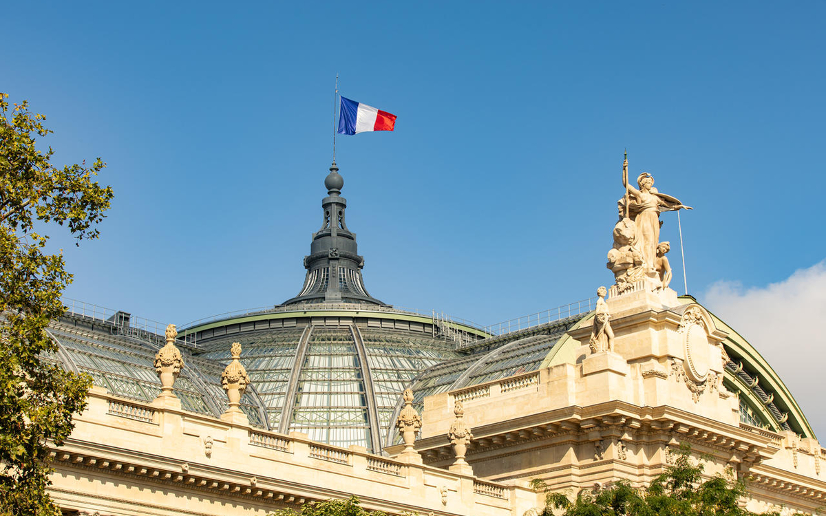 toiture du grand palais avec ciel bleu