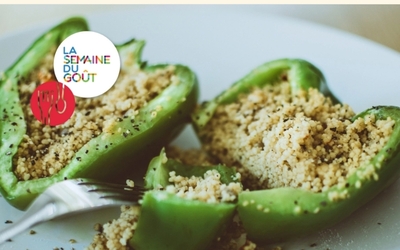 On y voit deux légumes pour la semaine du goût