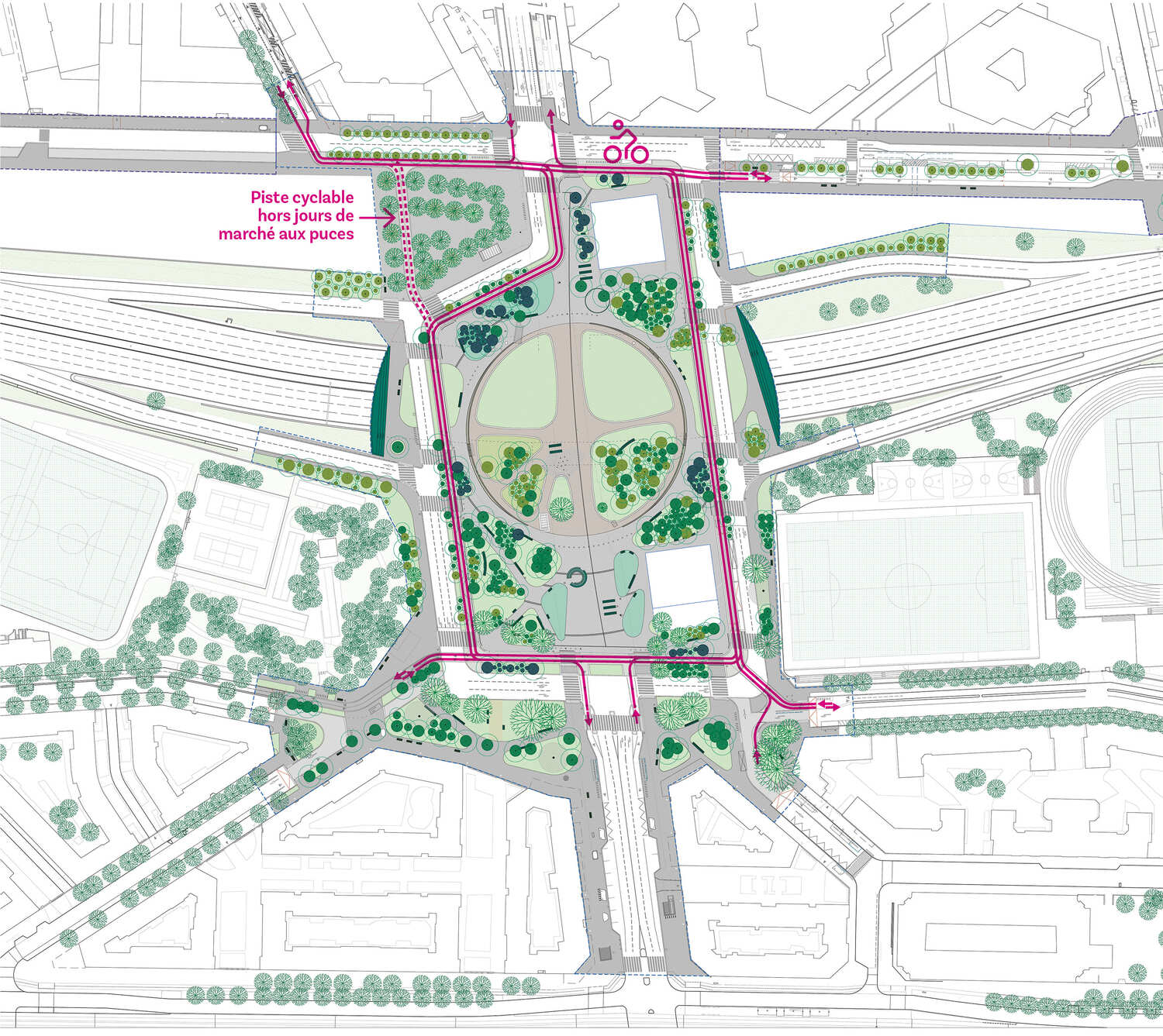 plan circulation velo porte de montreuil