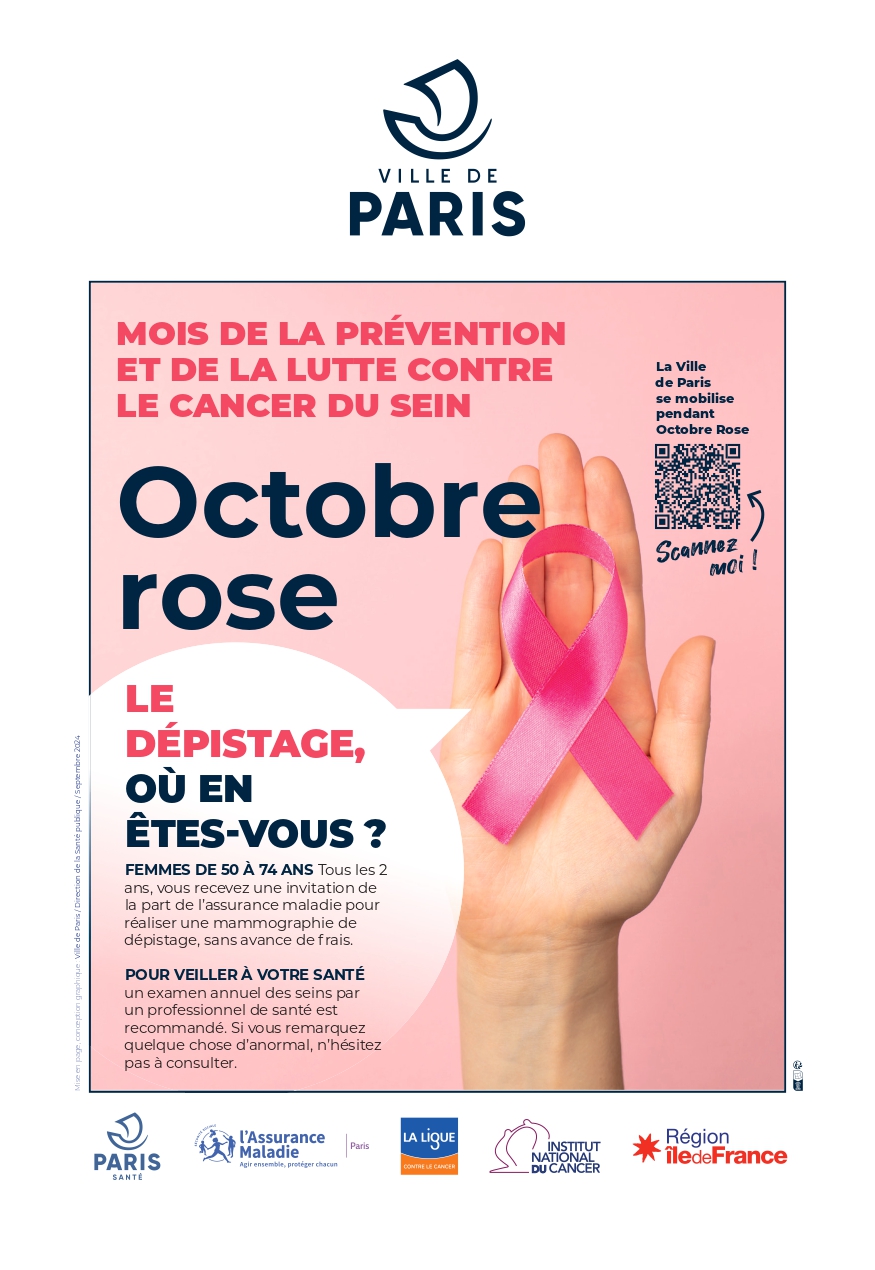 Illustration d'une main ouverte avec un ruban rose