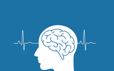 Un cerveau avec des ondes qui passent à travers