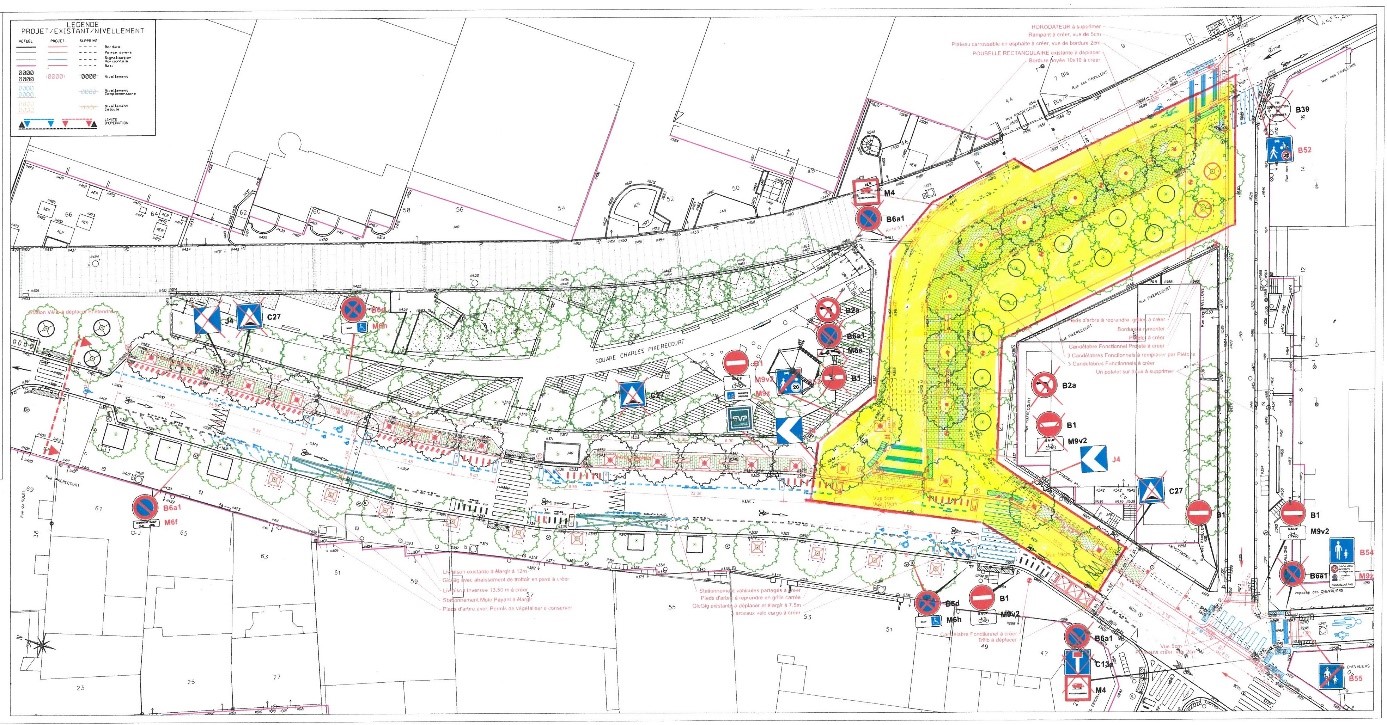 Plan de la Phase 1 des travaux de la rue de Pixérécourt