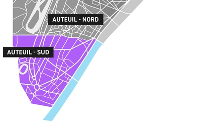 Cartographie 16e Auteuil Sud en couleurs