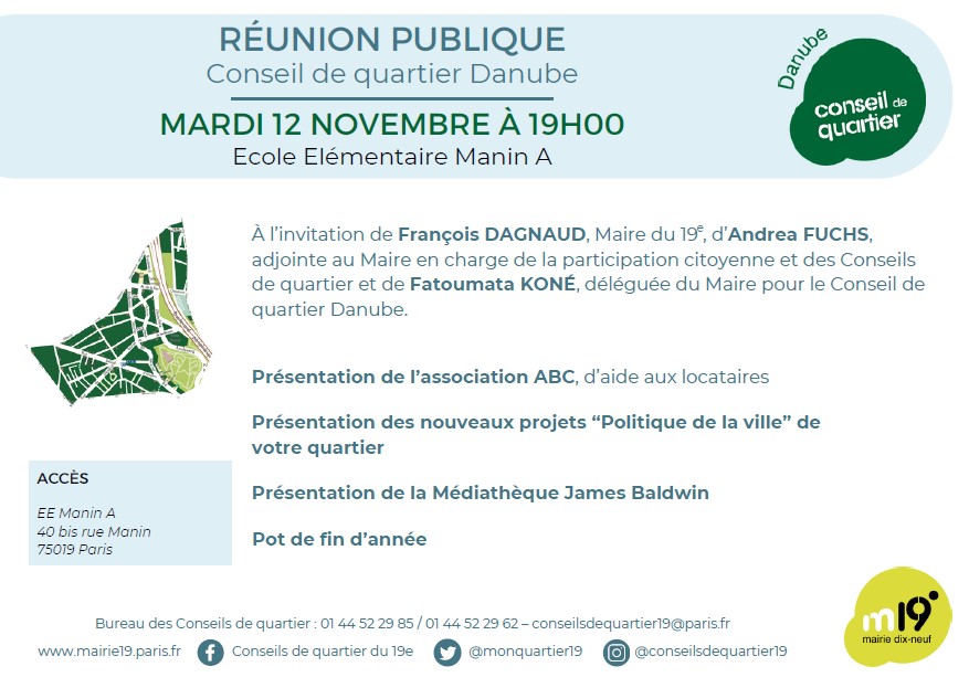 Réunion publique - Conseils de quartier Danube