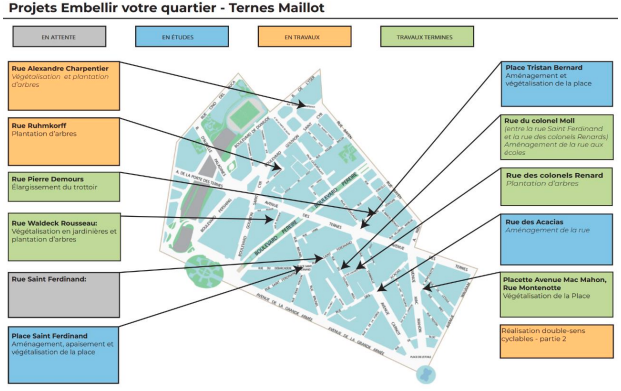 Carte du projet "Embellir votre quartier Ternes-Maillot"