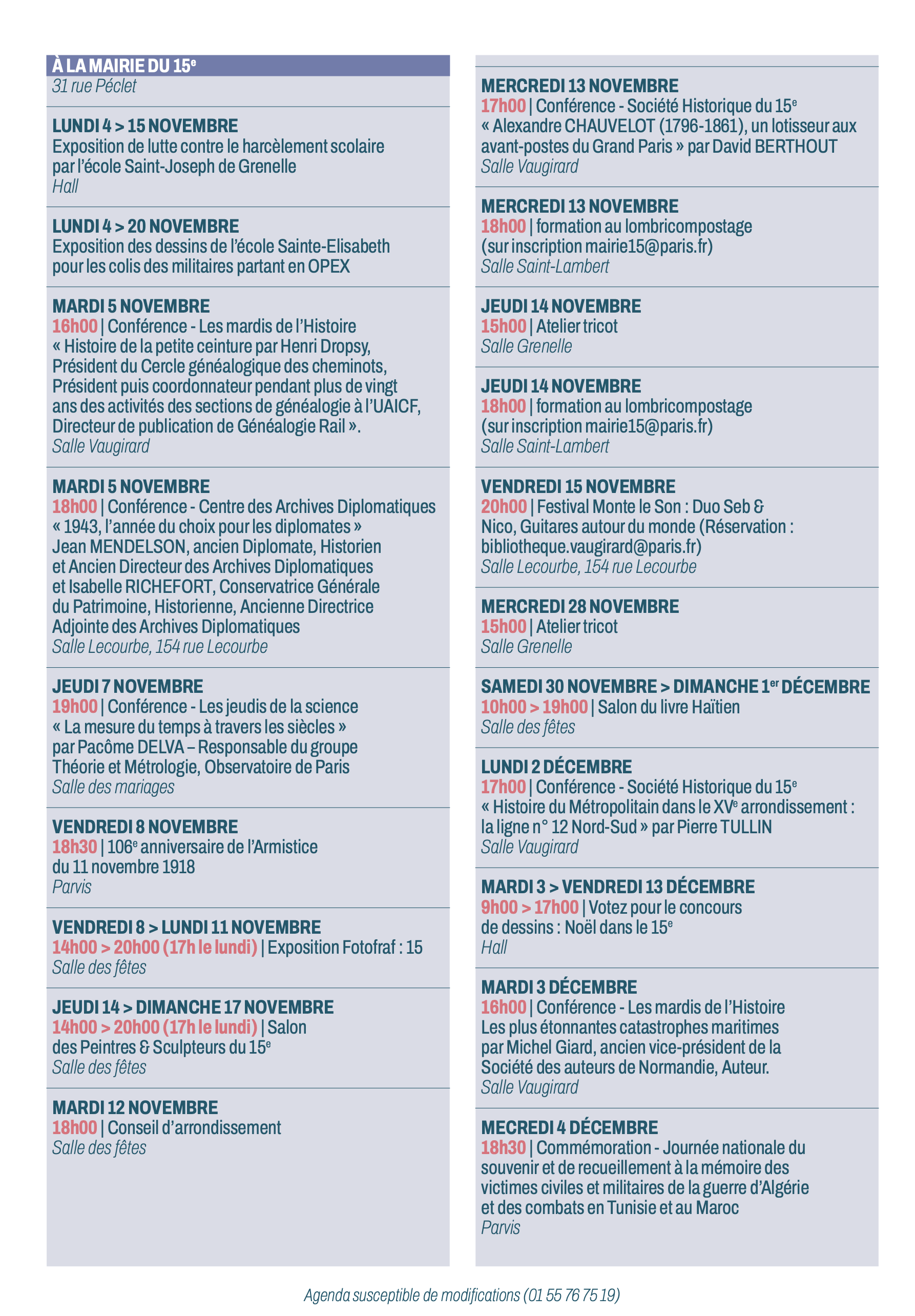 Découvrez le programme complet qui divertira nos ainés jusqu'à la fin de l'année ! Concerts, expositions, bals, conférences...