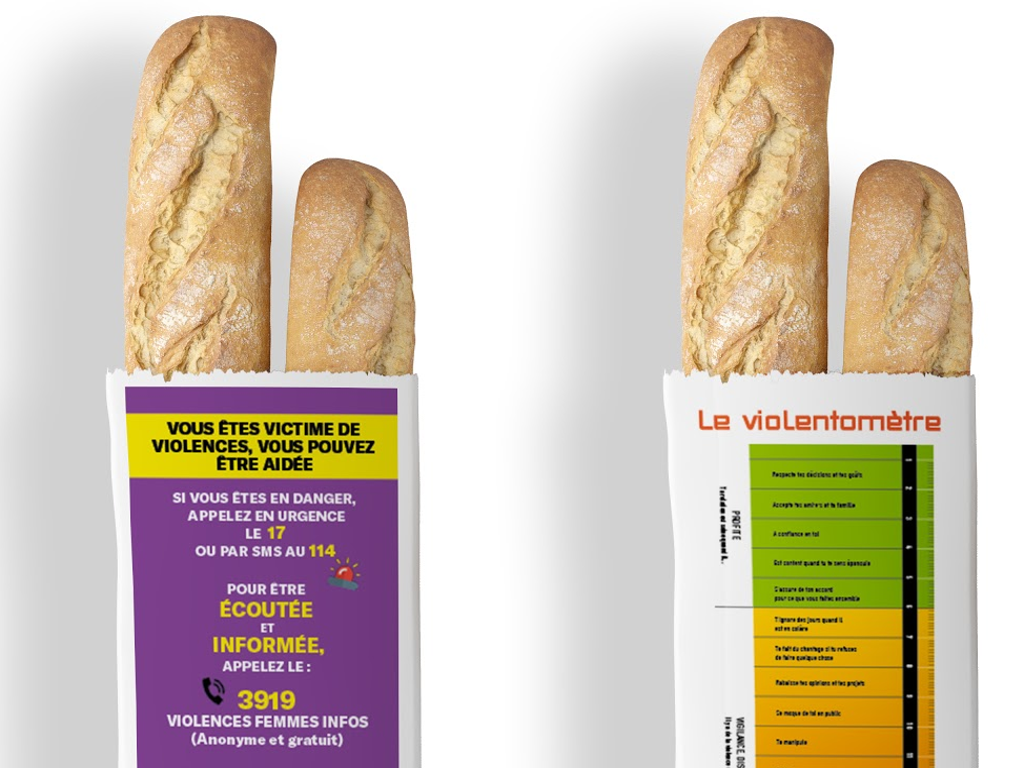 Sachets de baguettes avec le violentomètre