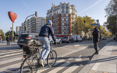 Piste cyclable boulevard Ornano