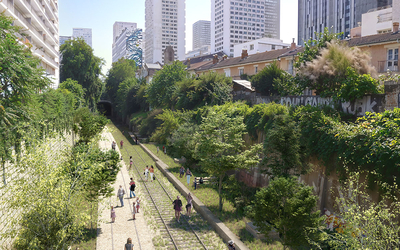 Promenade végétalisée sur la Petite Ceinture dans le 13e