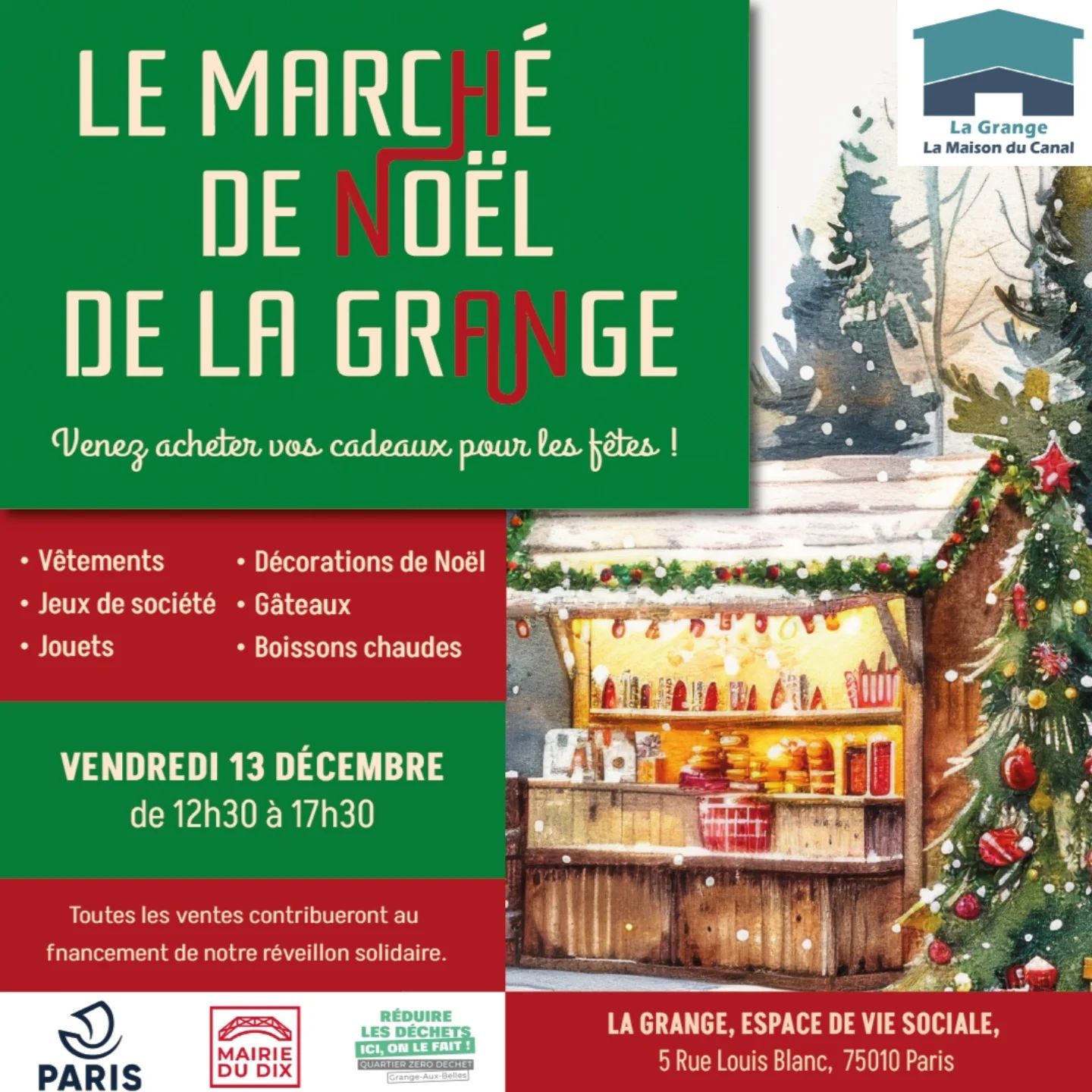 stand traditionnel d'un marché de Noël