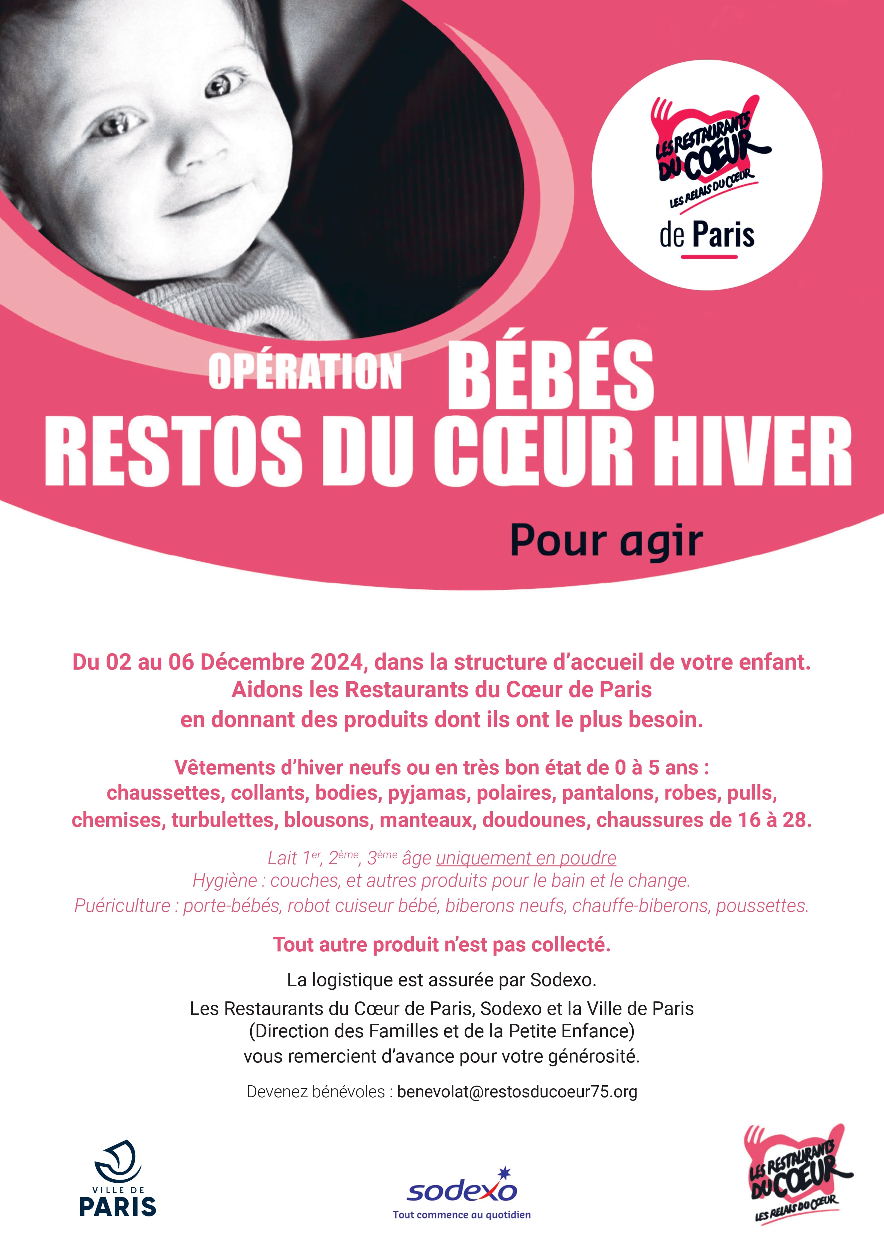 Bébé en noir et blanc sur affiche