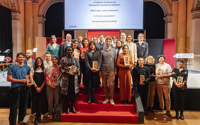 Photo de groupe lors de la 15e édition des Trophées parisiens de l'Économie Sociale et Solidaire