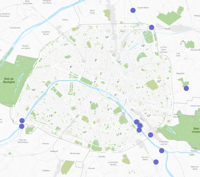 Carte des points de reprise des déchets de bâtiment