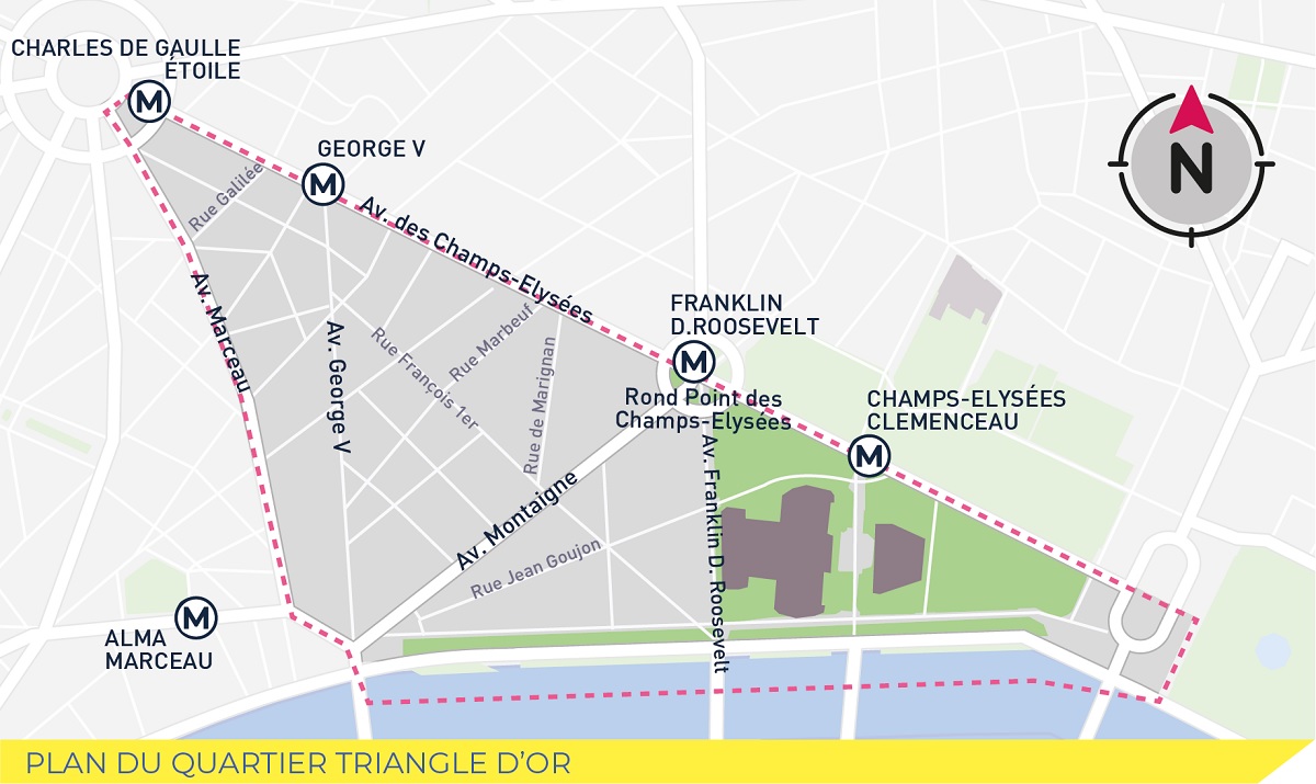 Carte du quartier triangle d'or