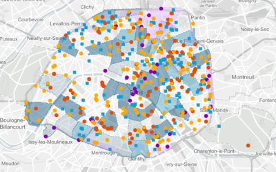Carte des Projets d'investissement dans les arrondissements votés au budget 2025 de la Ville de Paris