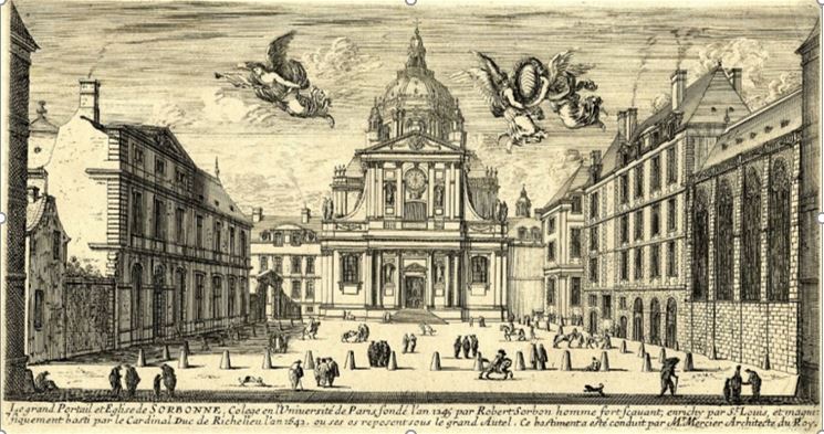 Estampe de la chapelle de la Sorbonne au 17e siècle