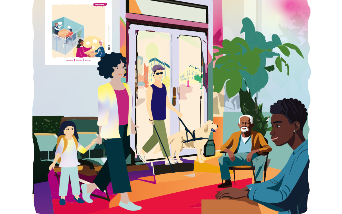 illustration de l'intérieur d''un Espace parisien des solidarités