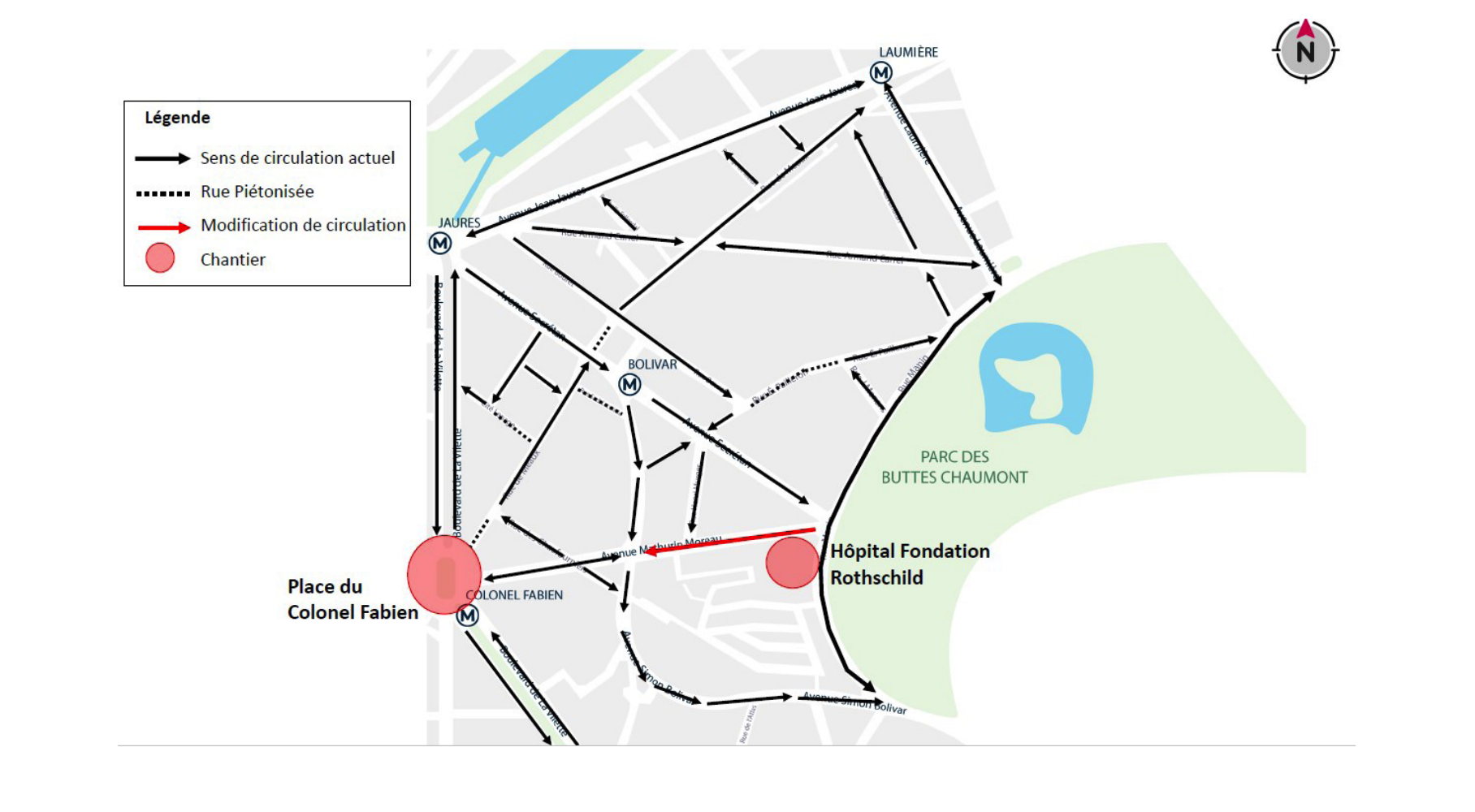 plan de circulation pour les travaux du quartier Secrétant 