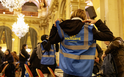 Groupe de bénévoles lors de la 8e édition de la Nuit de la Solidarité. 