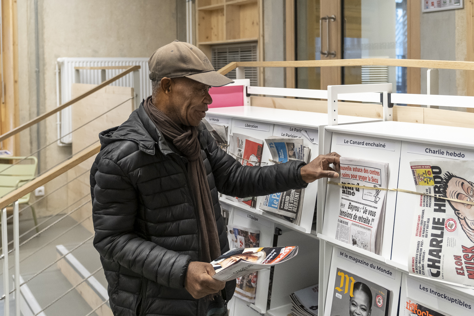Quatre usagers de la médiathèque James Baldwin.