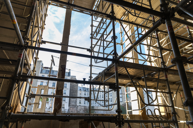 grande verrière en travaux