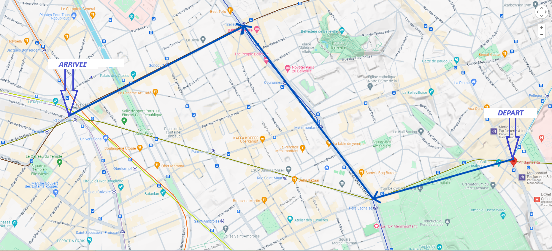 Plan du parcours du Carnaval de Paris 2025