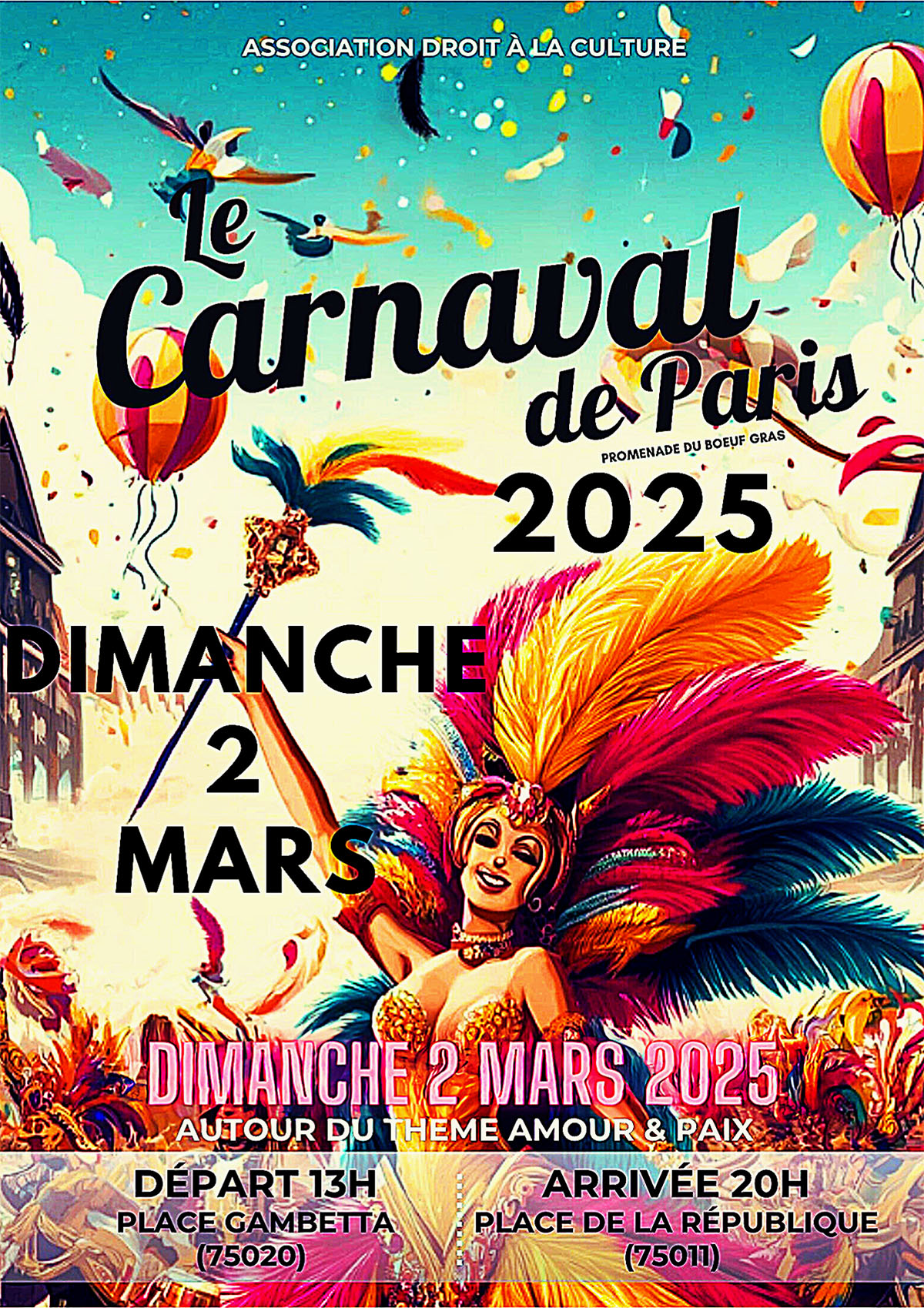 Affiche du Carnaval de Paris 2025