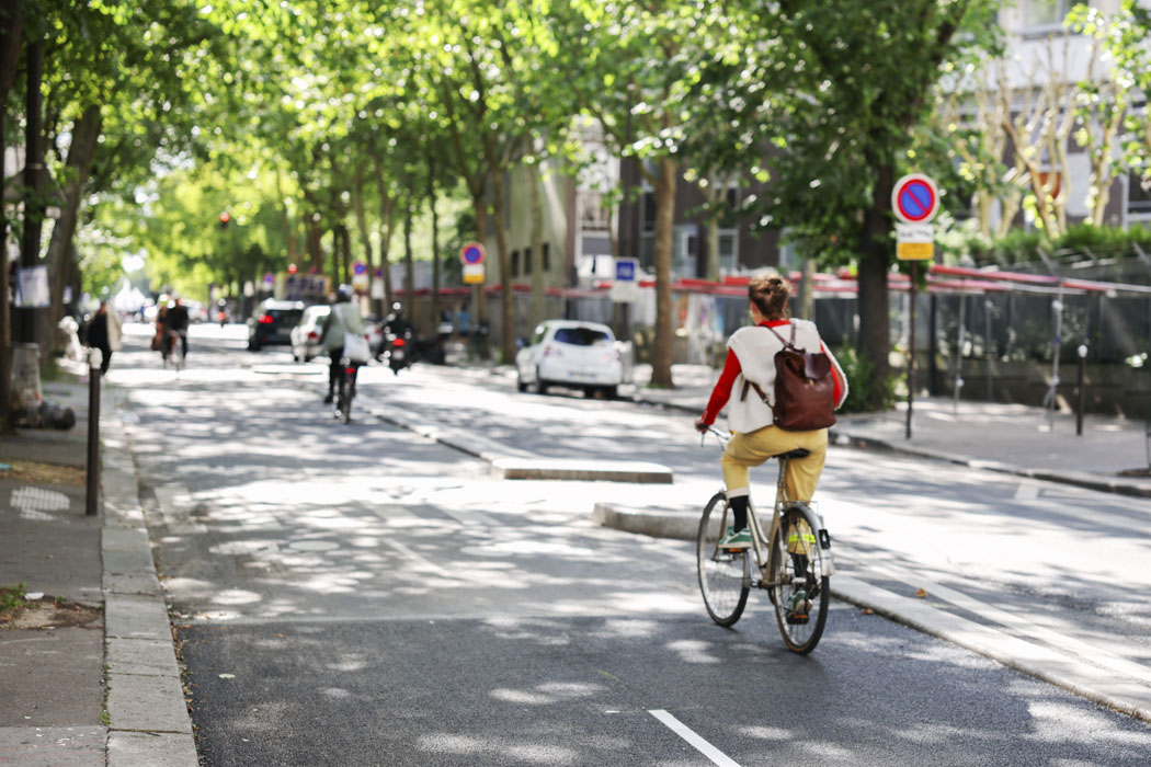 Photo de la rue Belgrand à vélo