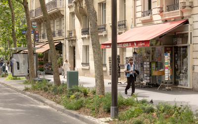 Trame verte sur le boulevard Henri IV