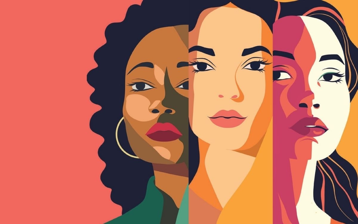 visage de femmes colorés