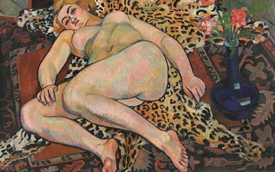 Oeuvre de Suzanne Valadon représentant VALADON Catherine nue allongée sur une peau de panthère