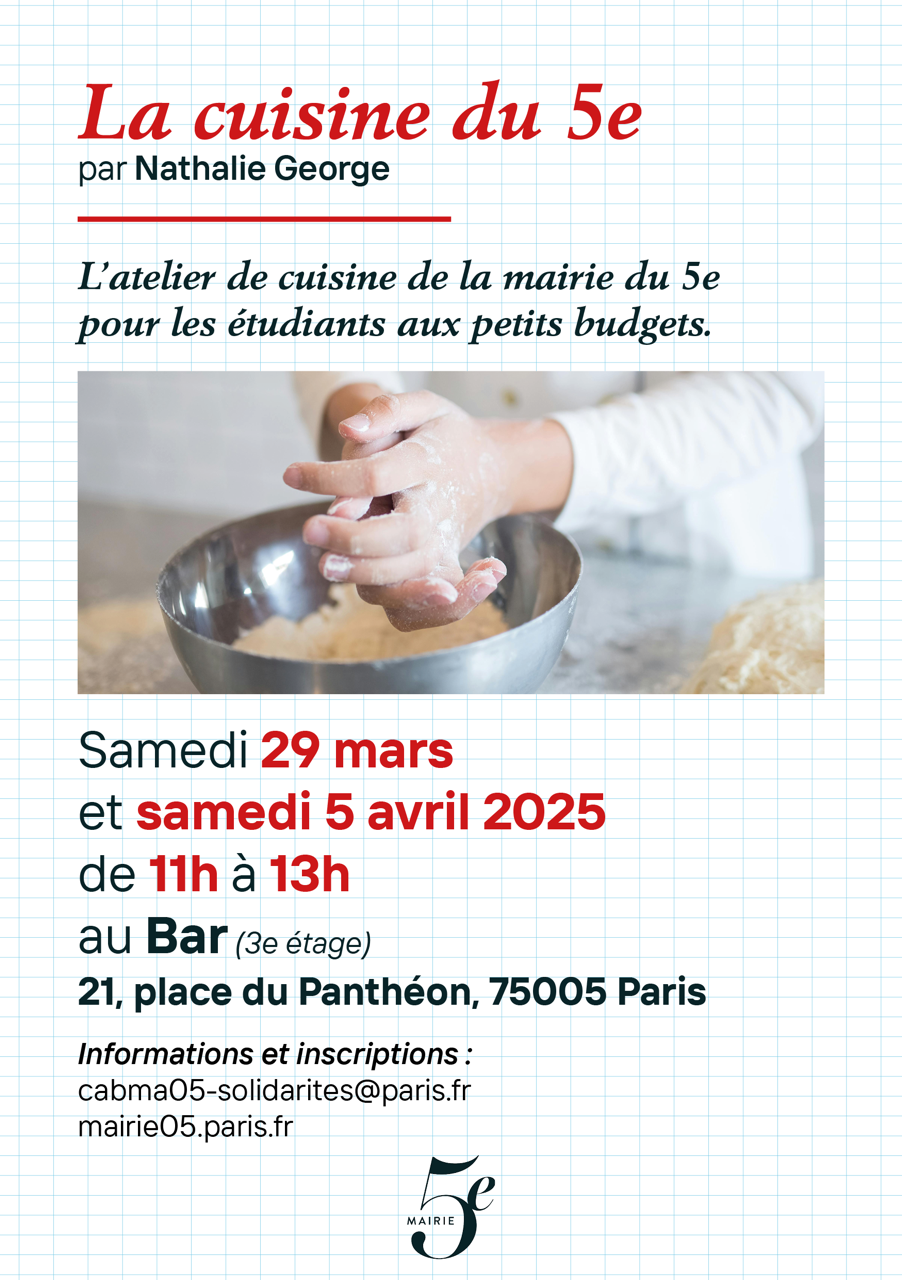 Flyer de présentation de l'atelier cuisine