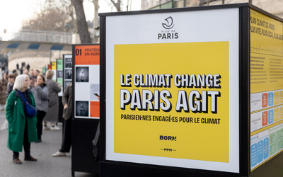 Vernissage de l’exposition « Le climat change, Paris agit : Parisien·nes engagé·es pour le climat » sur les quais. 