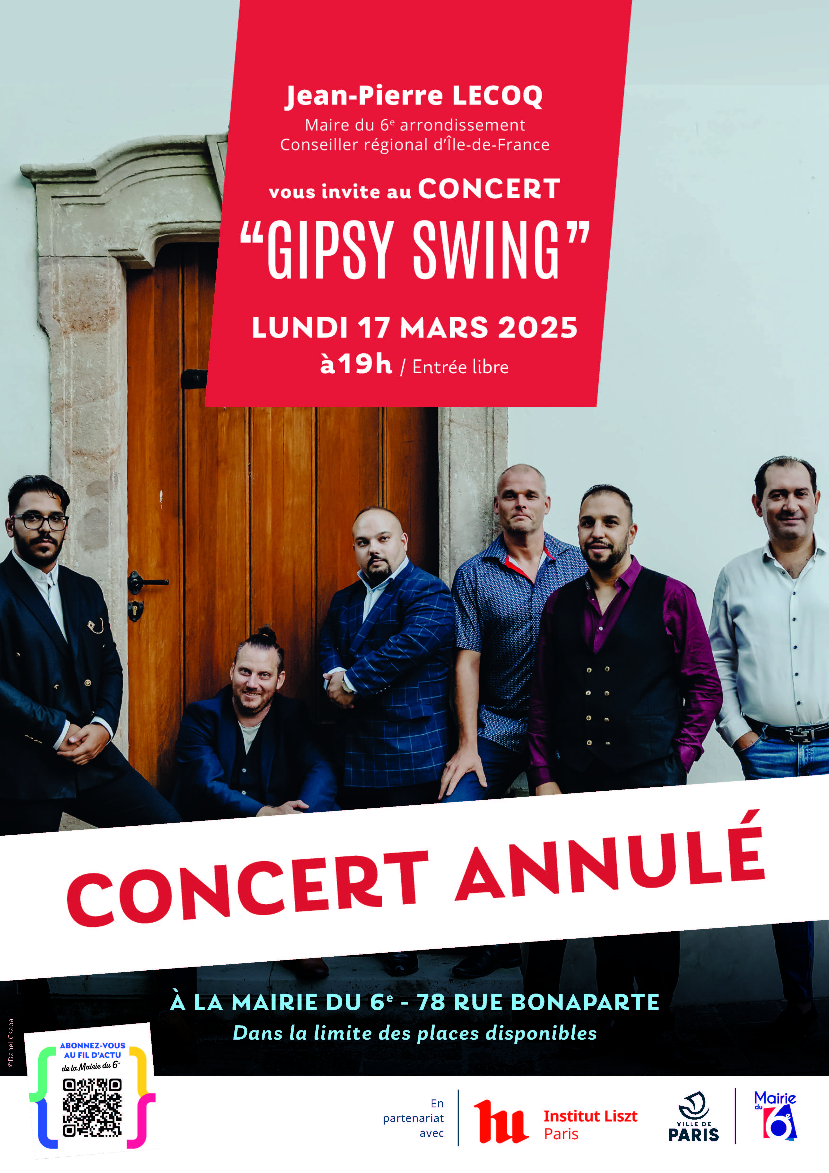 Affiche Concert DjangoPop Lundi 17 mars 2025 Annulé