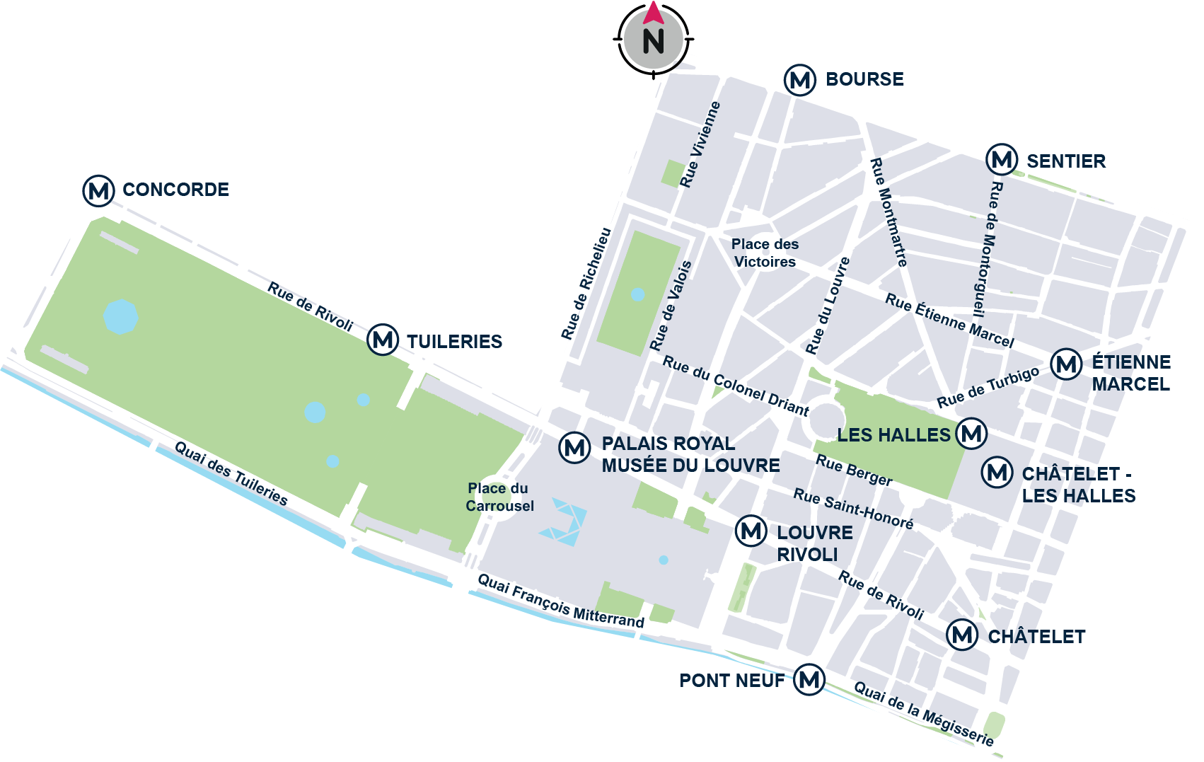 Plan du quartier Louvre-Halles-Montorgueil