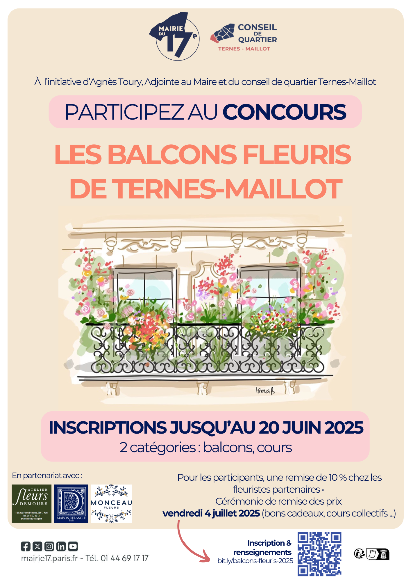 Concours de balcons fleuris a Ternes Maillot avec isncritpion possible jusqu'au 20 juin
