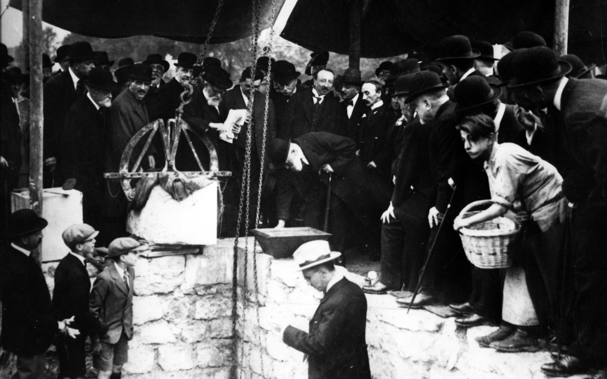 Archive 9 Mai 1923 Cérémonie-Pose de la première pierre Deutsch de la Meurthe