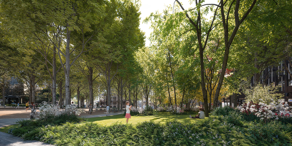 Image de synthèse de la place du Colonel Fabien. 