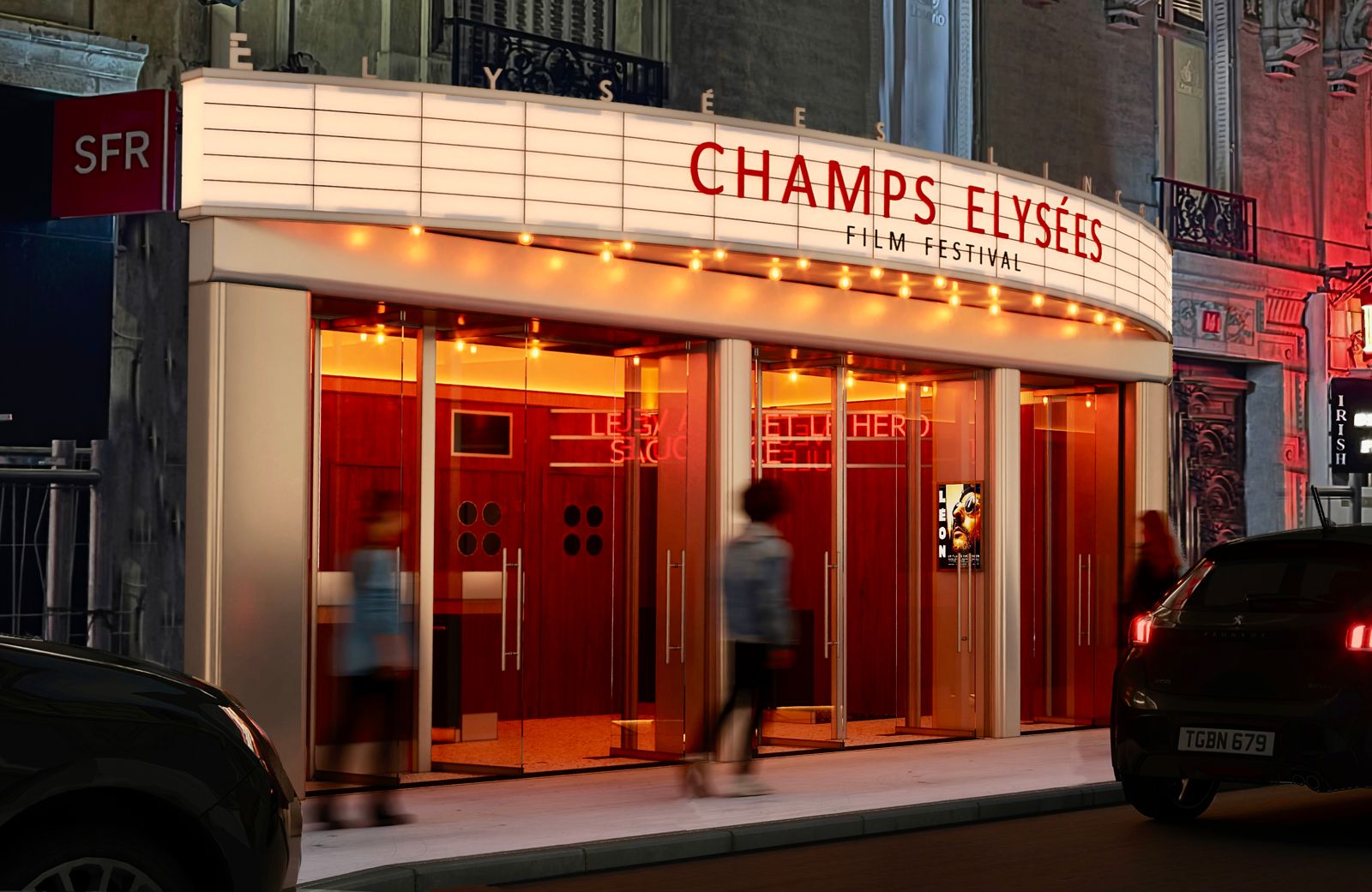 Extérieur du cinéma Elysée Lincoln