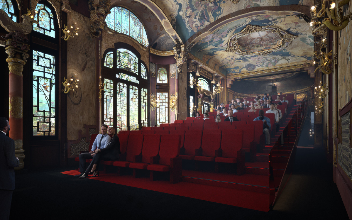 Intérieur de la salle du cinéma le Pagode. 