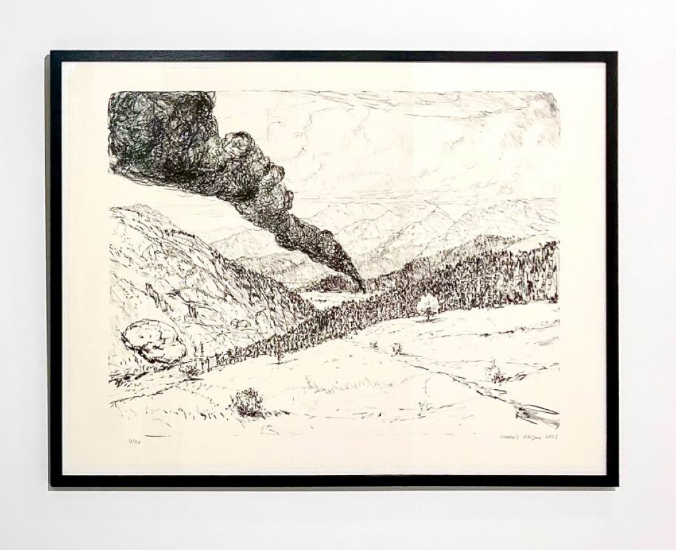 Lithographie sur papier, Oeuvre de Nikhil Chopra, 1989, 2023. 