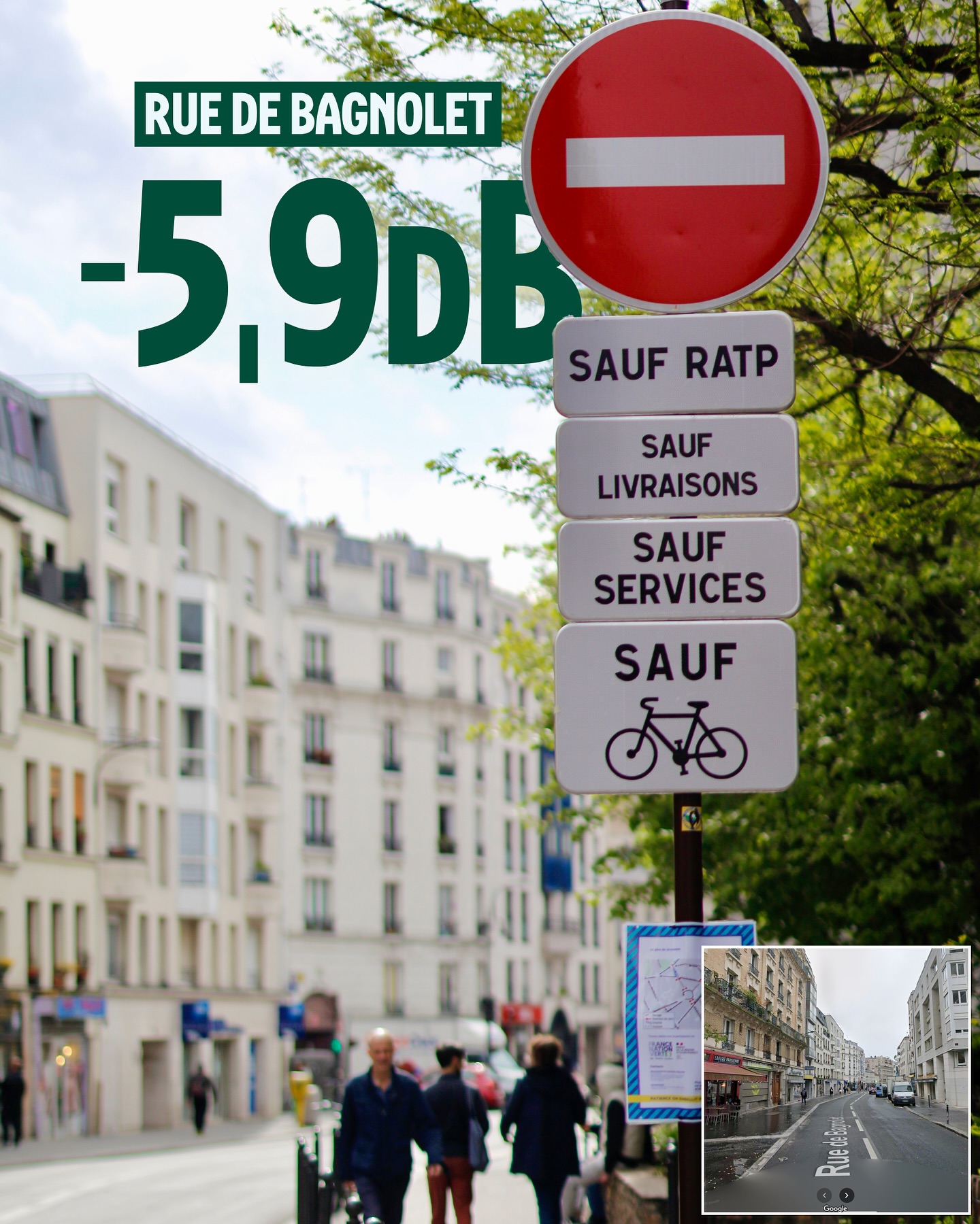 Image pour représenter la diminution du bruit rue de Bagnolet