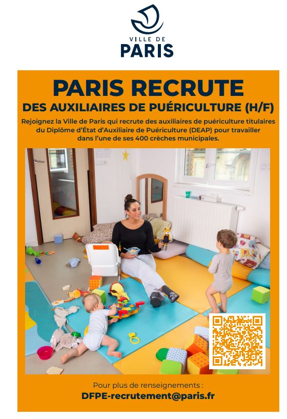 Paris recrute auxiliaire puécultrice
