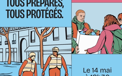 affiche des ateliers relatifs à "Face aux risques d'inondations"