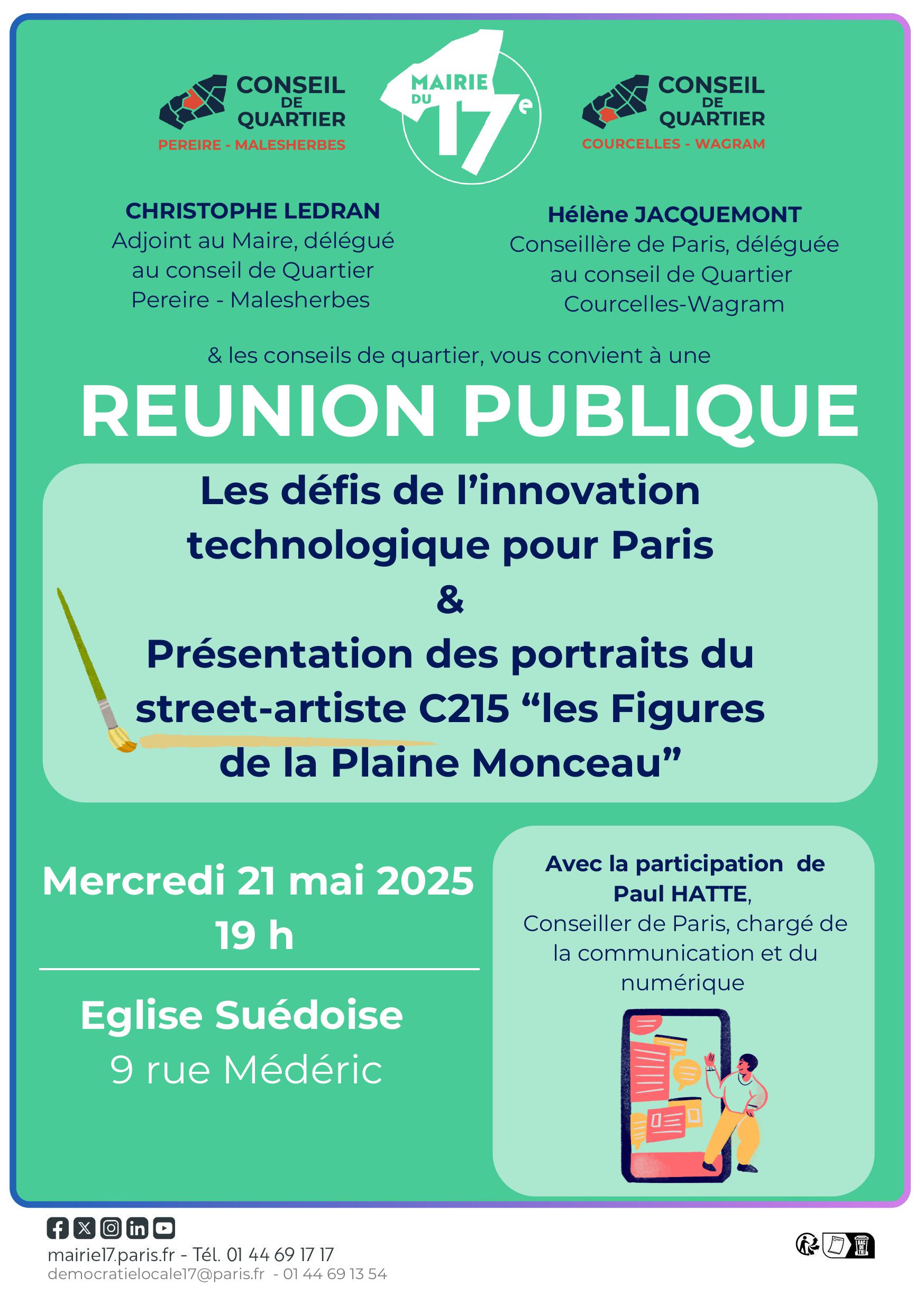 Affiche de la réunion publique du 21 mai 2025