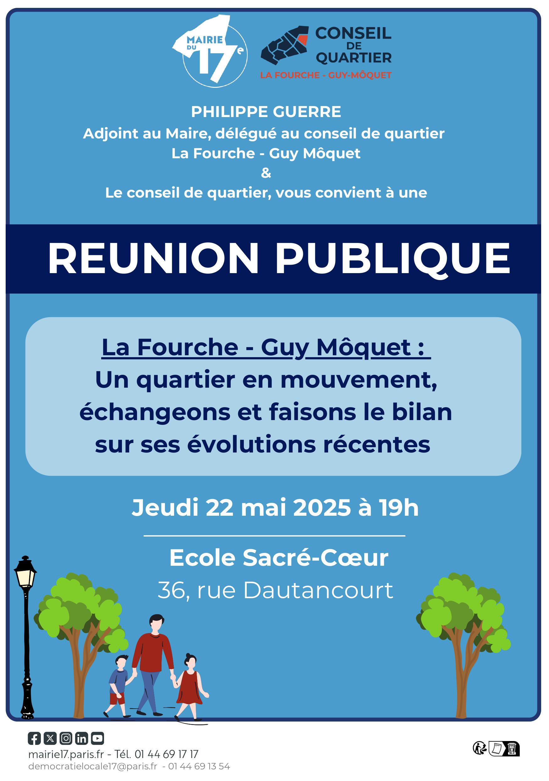 Affiche de la réunion publique du 22 mai 2025