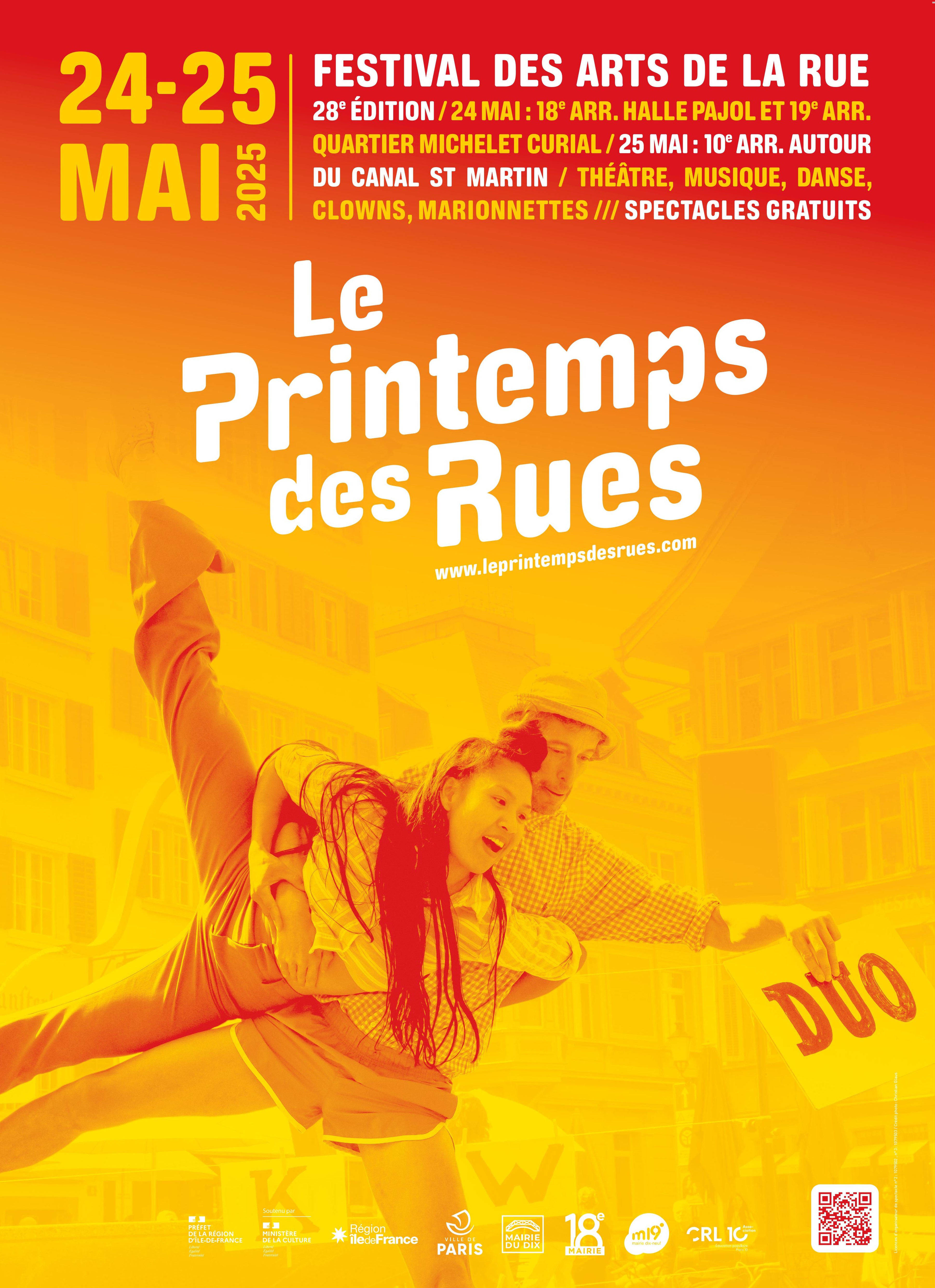 affiche avec duo de danseurs des rues