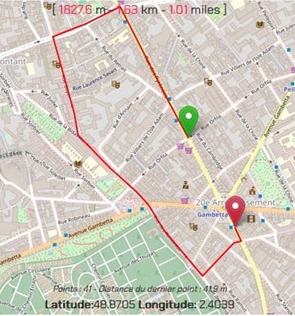 Carte du parcours enfant 8-10 ans de la Pyrénéenne 2025