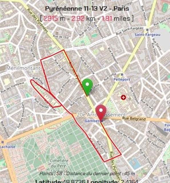 Carte du parcours enfant 11-13 ans de la Pyrénéenne 2025