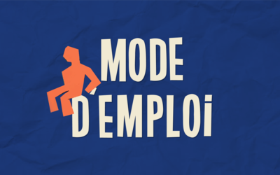 titre mode d'emploi sur fond bleu